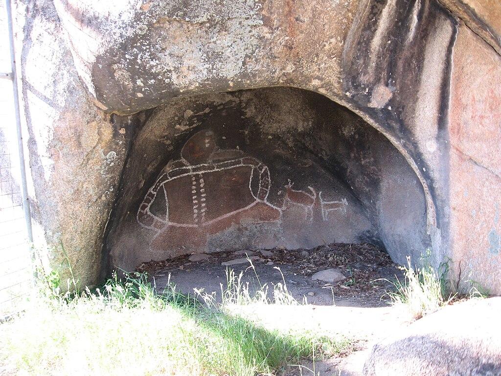 Aboriginal painting in Grampians National Park in Victoria, Australia