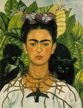 Self-Portrait with Thorn Necklace and Hummingbird (1940) by Frida Kahlo