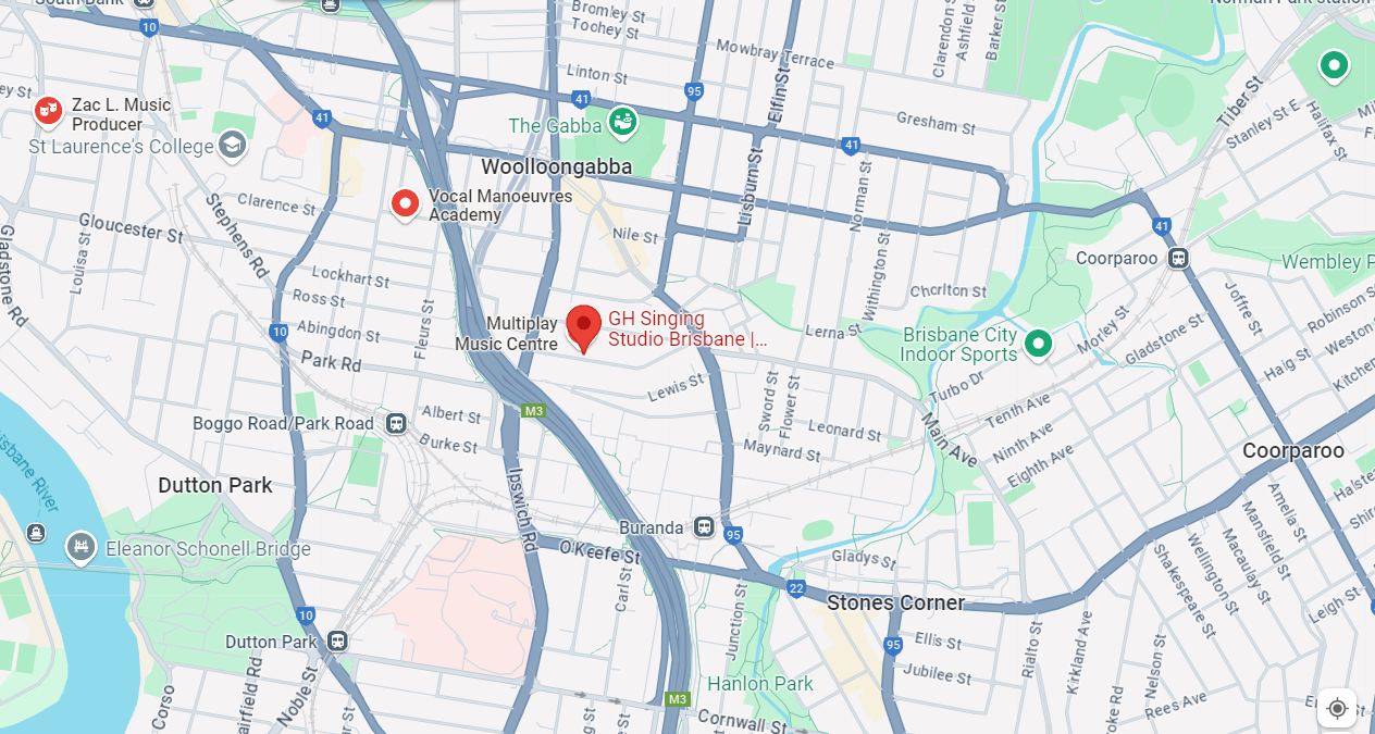 A city map with a location pinned with a red marker.