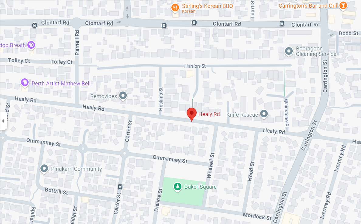 A map with a location pinned in red.