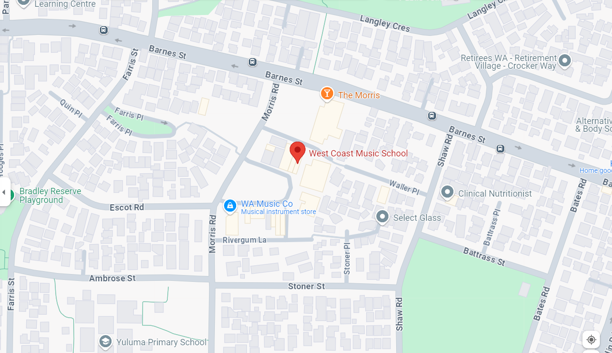A city map showing where a music school is.