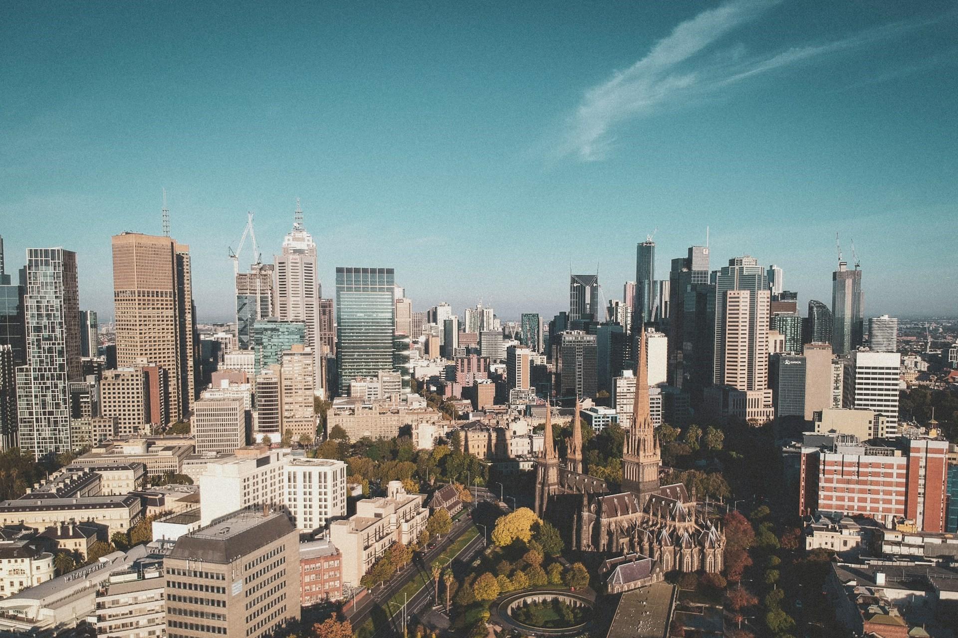 A view over Melbourne during the day.