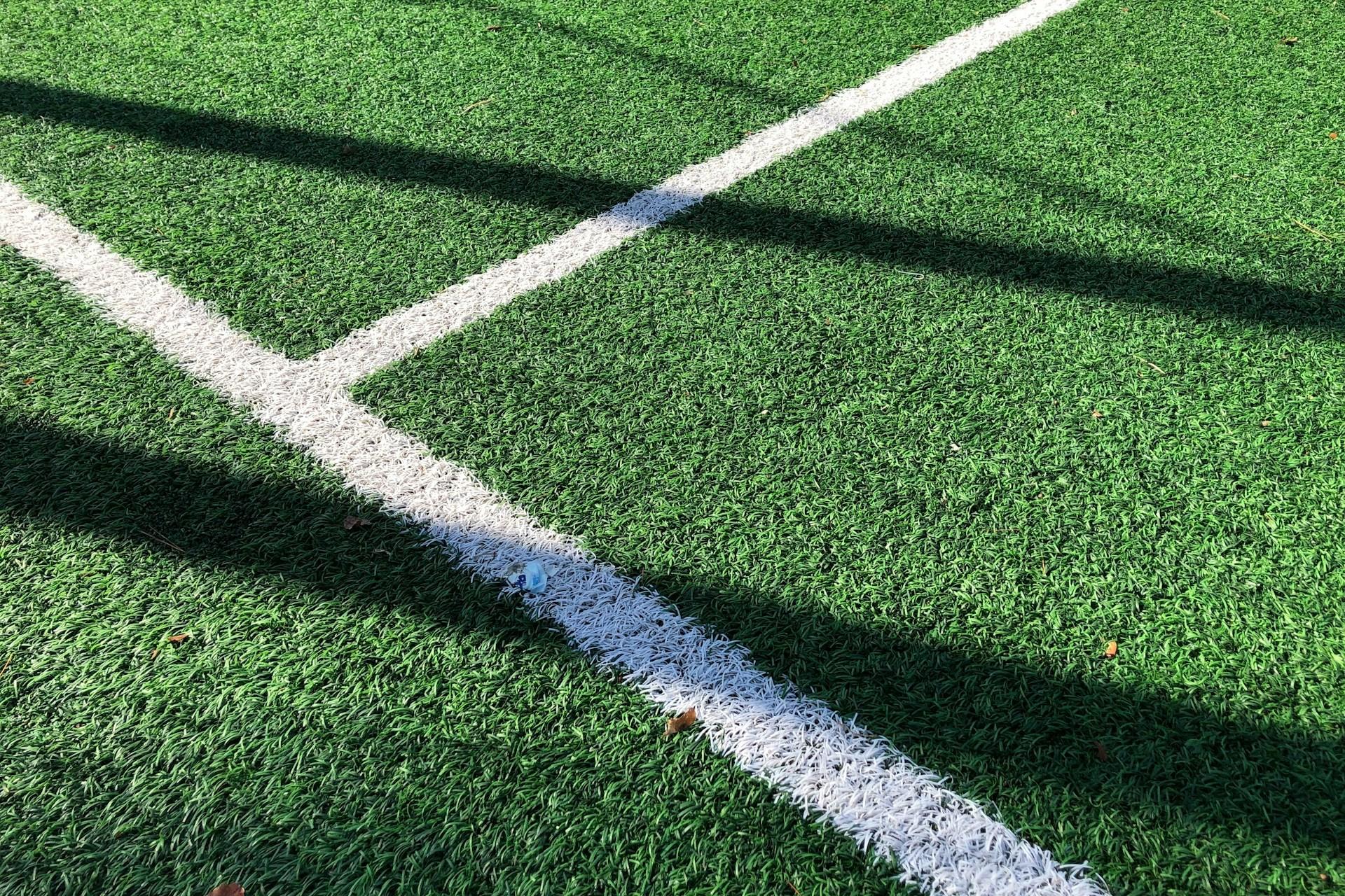 A grass tennis court.