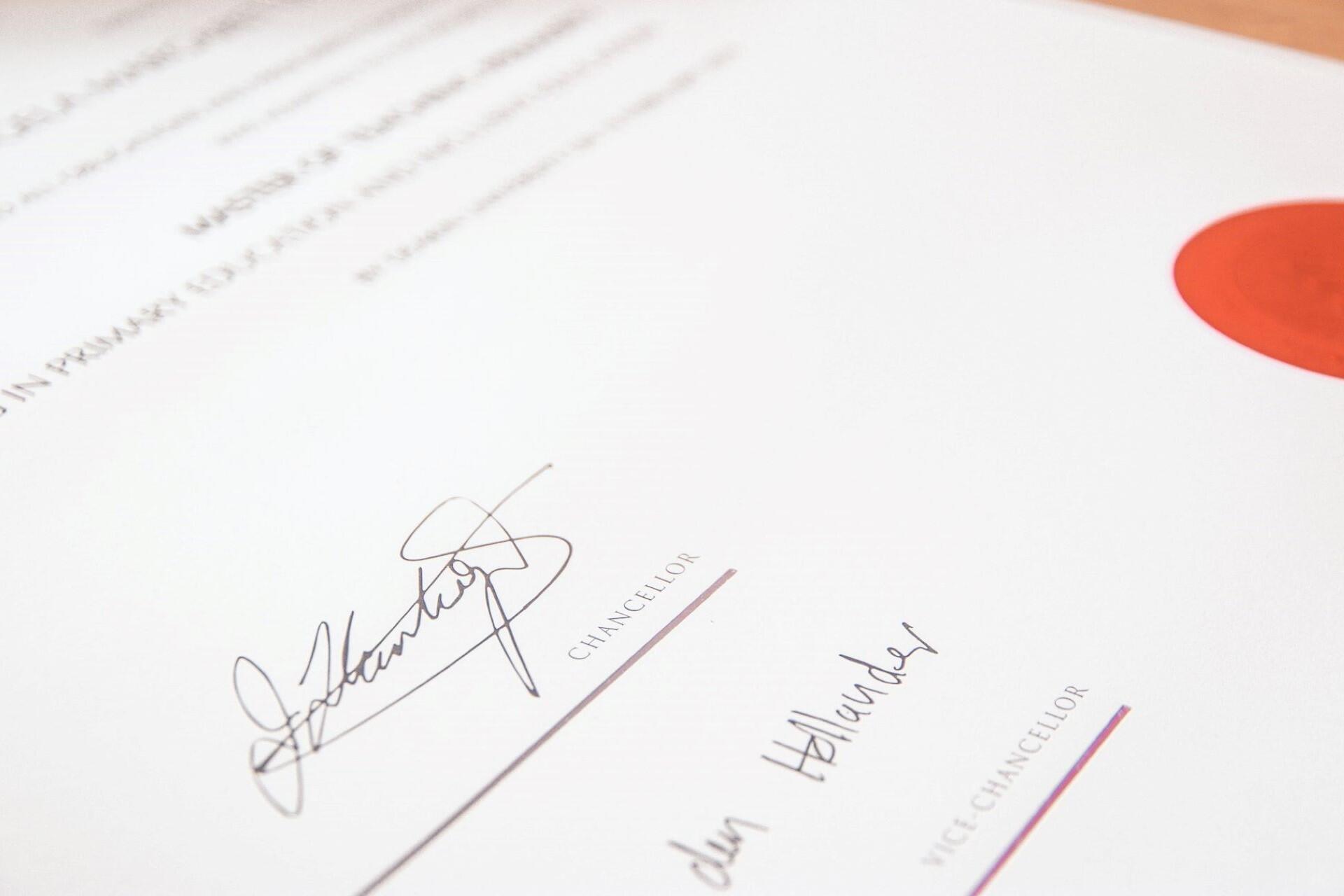 A certificate that has been signed by the issuers.