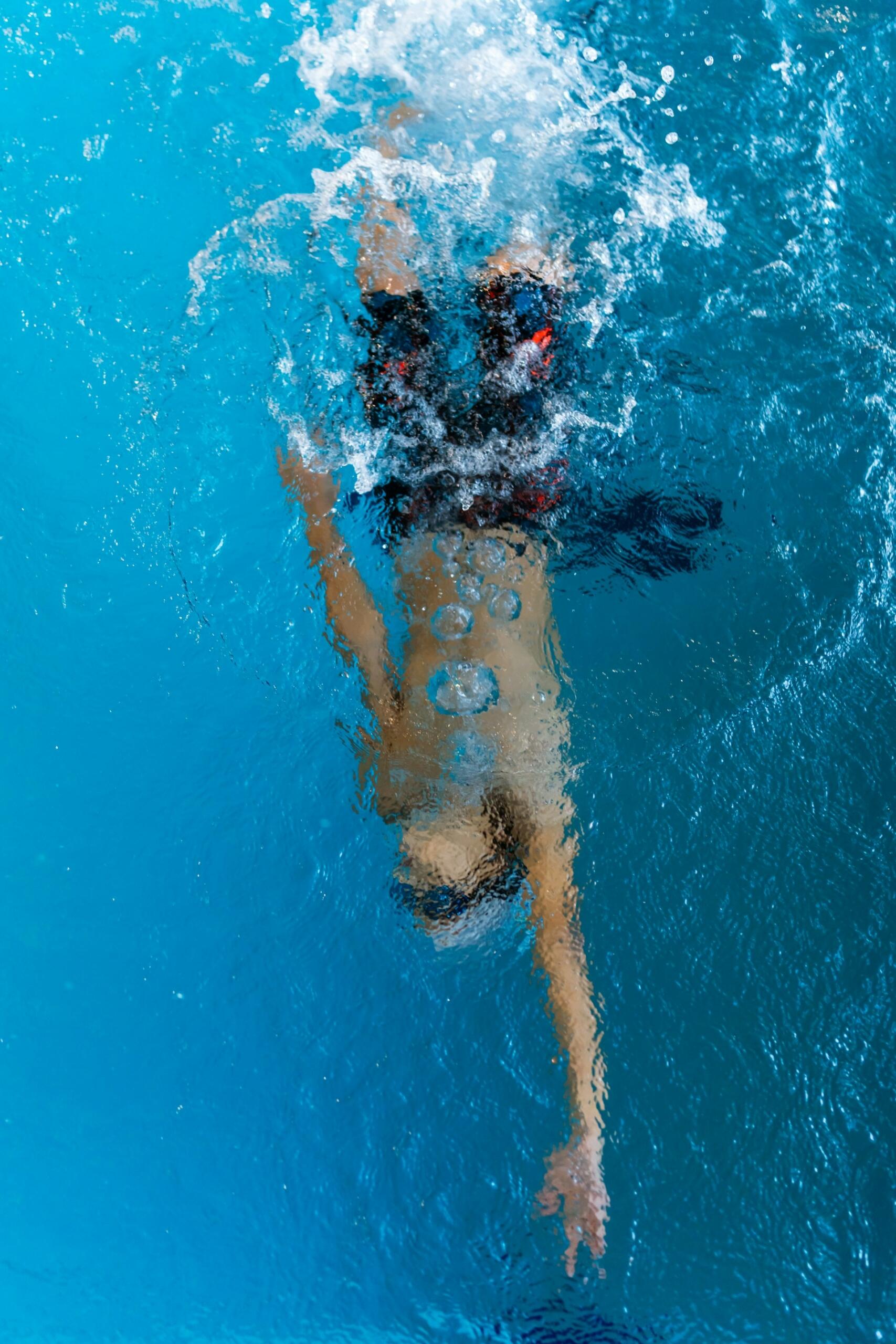 A person swimming.