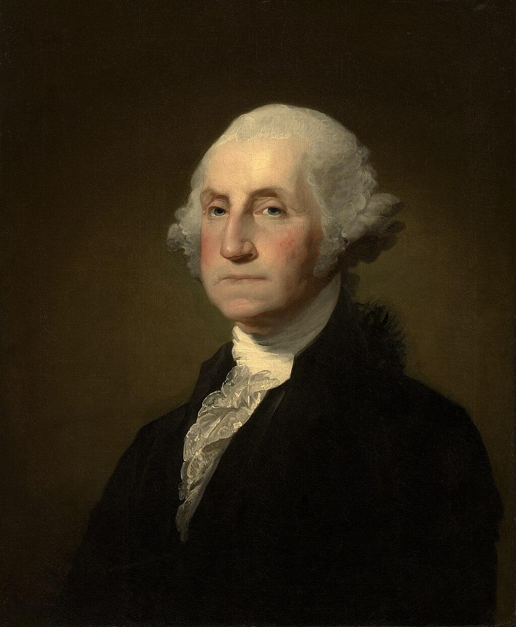 A portrait of George Washington.