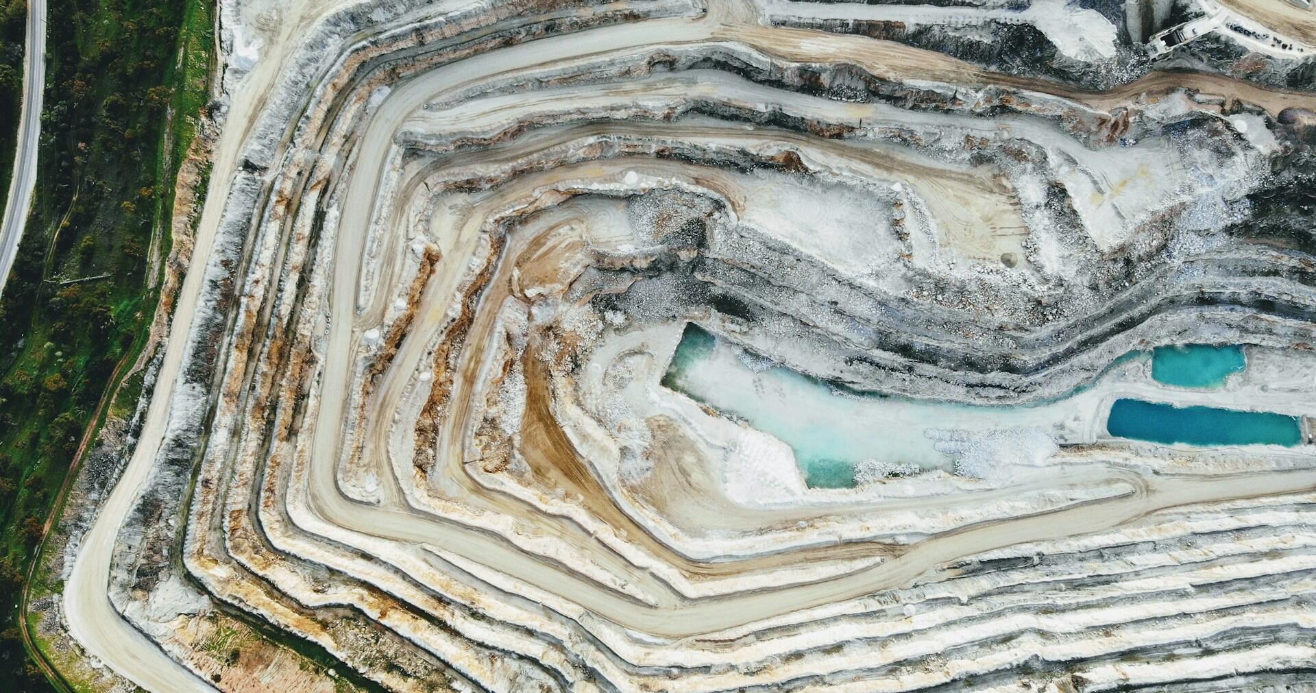 drone shot of a quarry in Barossa Valley