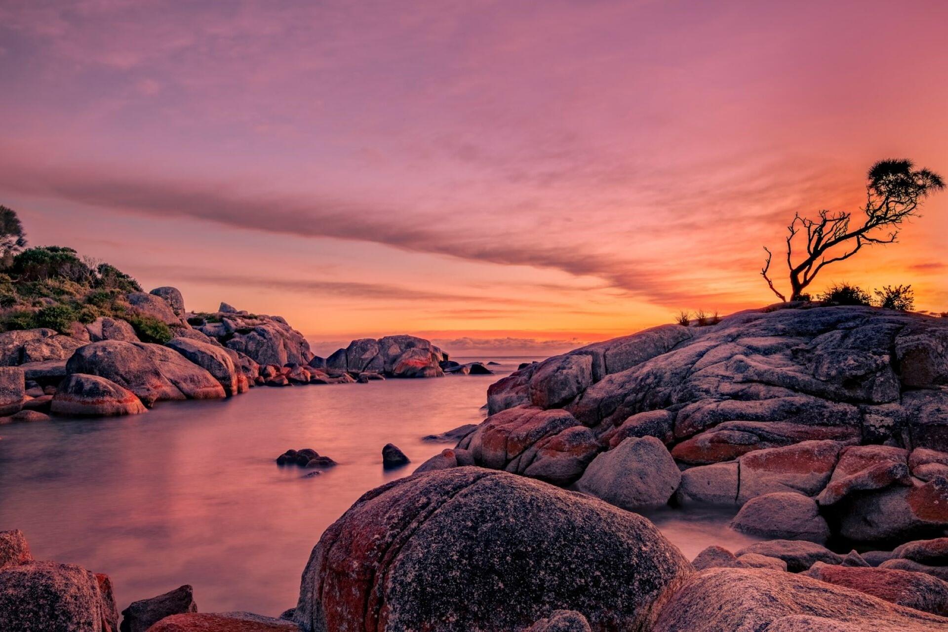 A sunset in Tasmania, Australia.