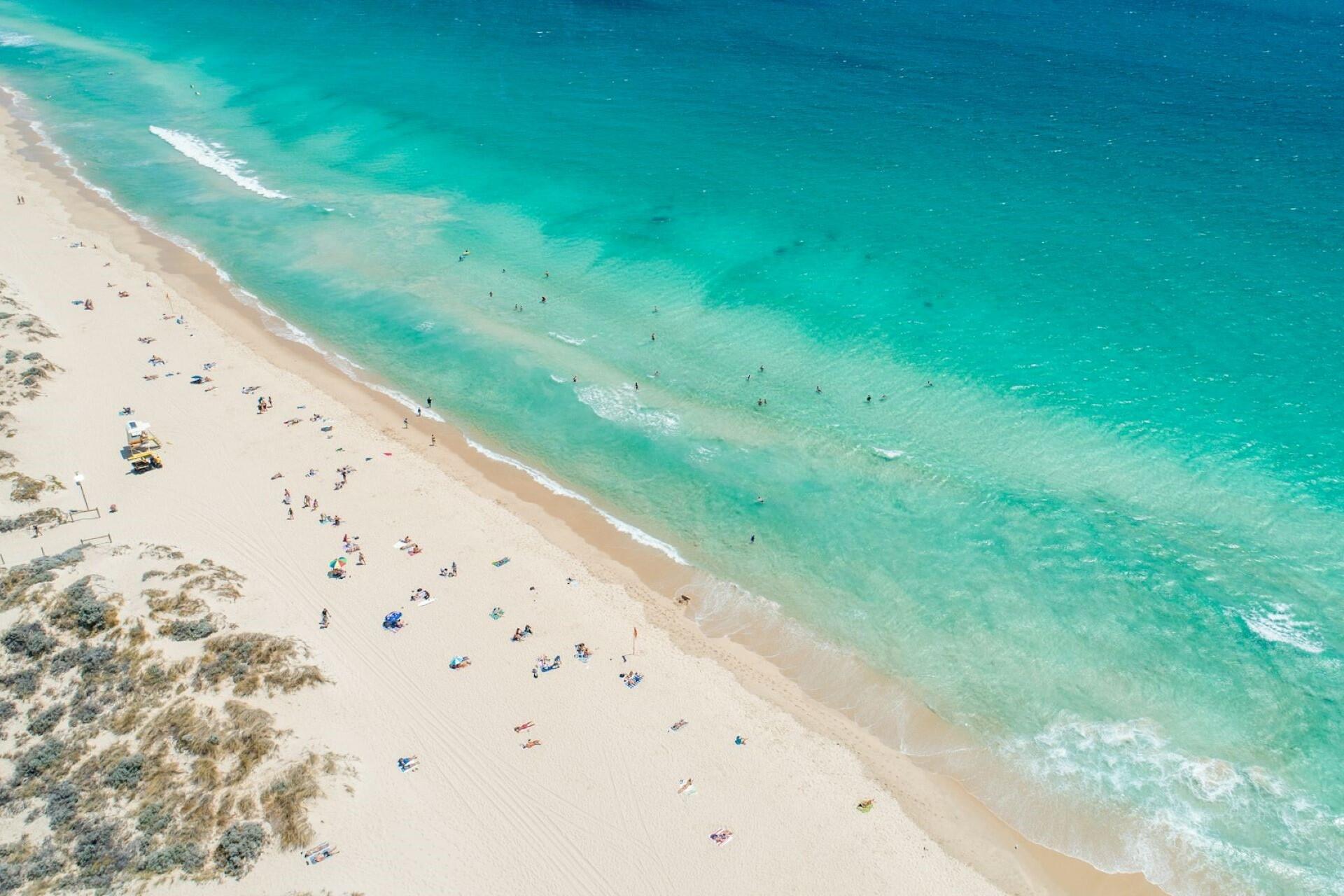 A view over the beach at Scarborough, WA.