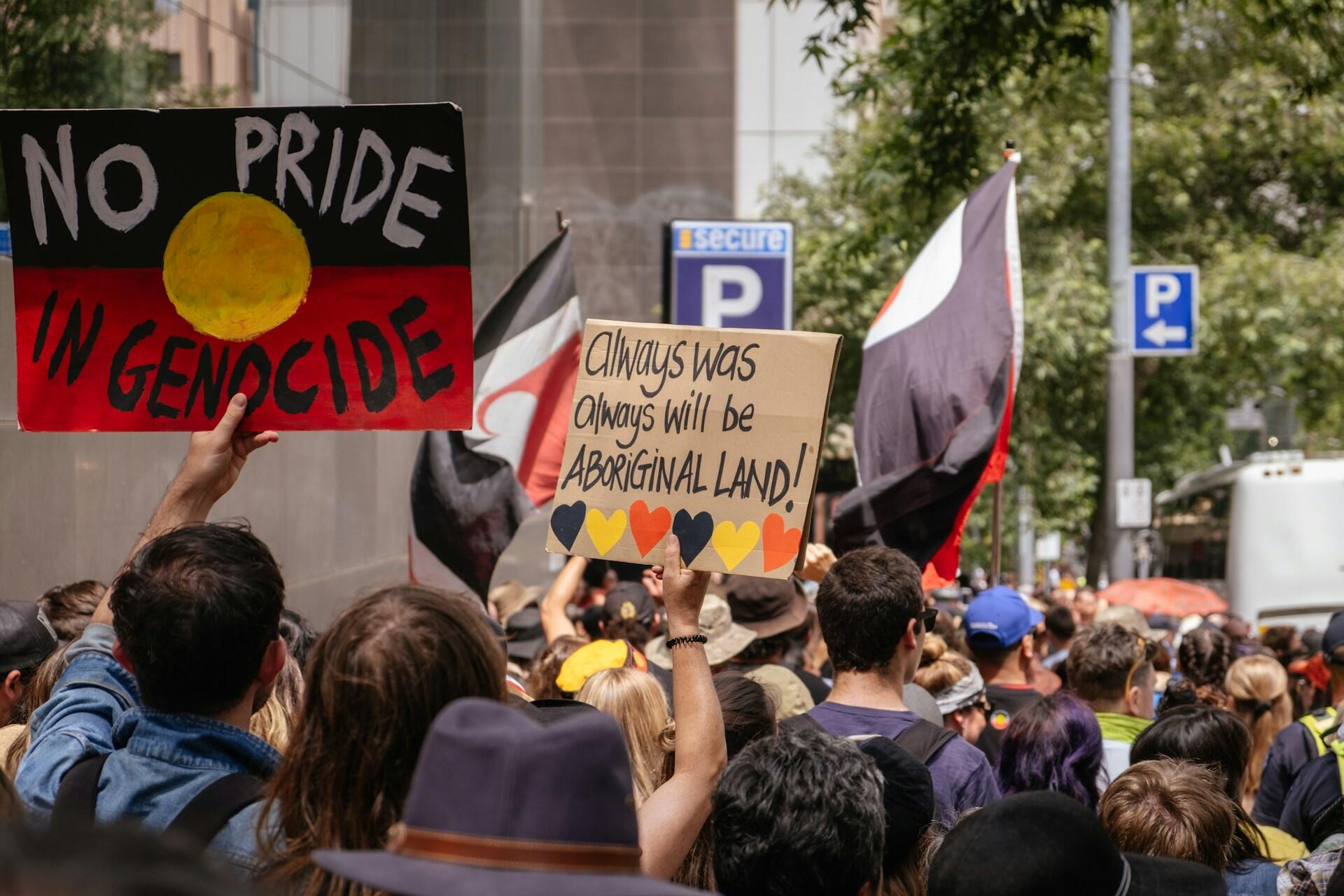 Protestors for Aboriginal rights.