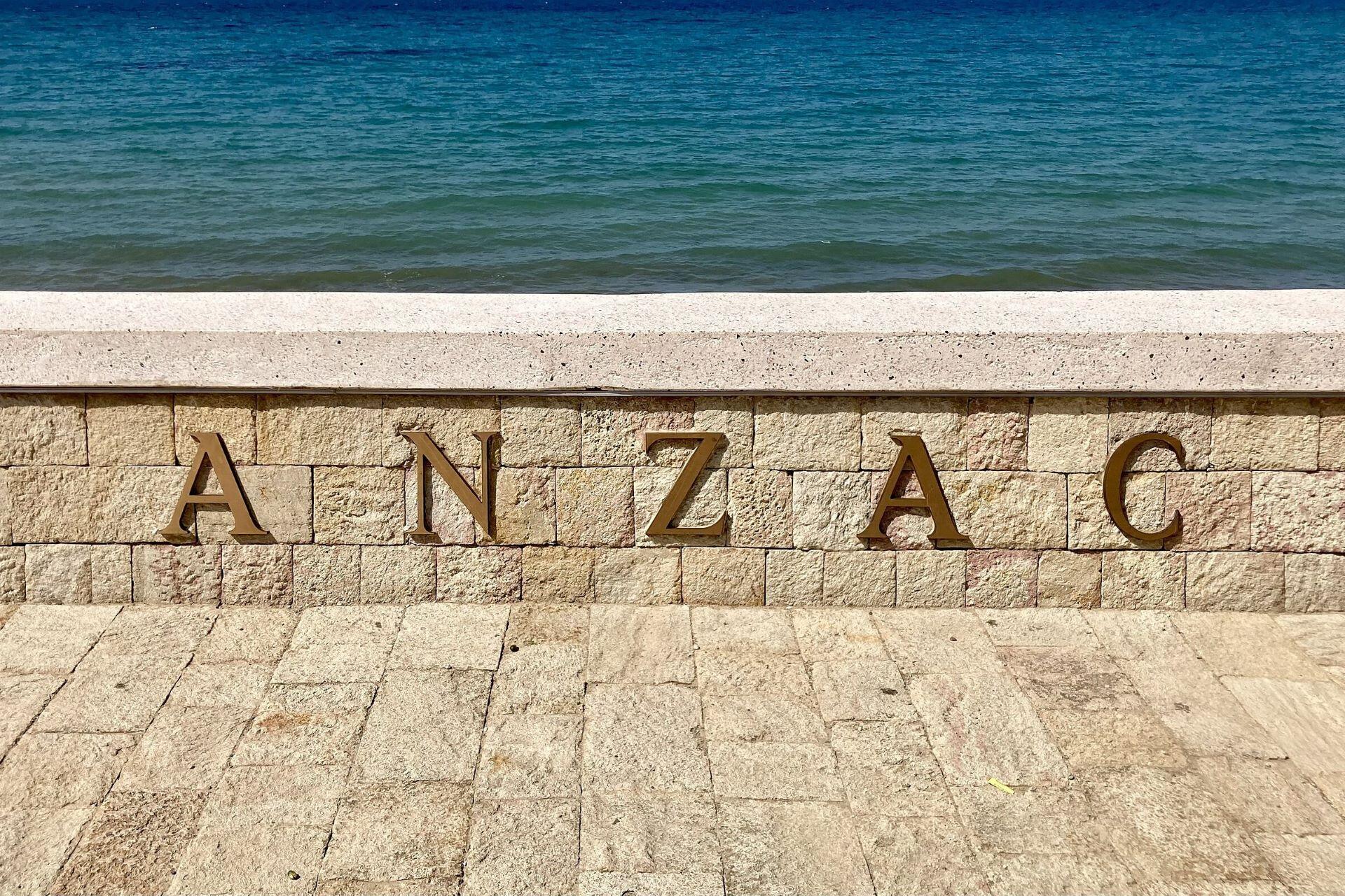A sign at ANZAC Cove