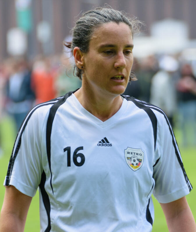 BIrgit Prinz playing for Retro Team Germany in May 2018