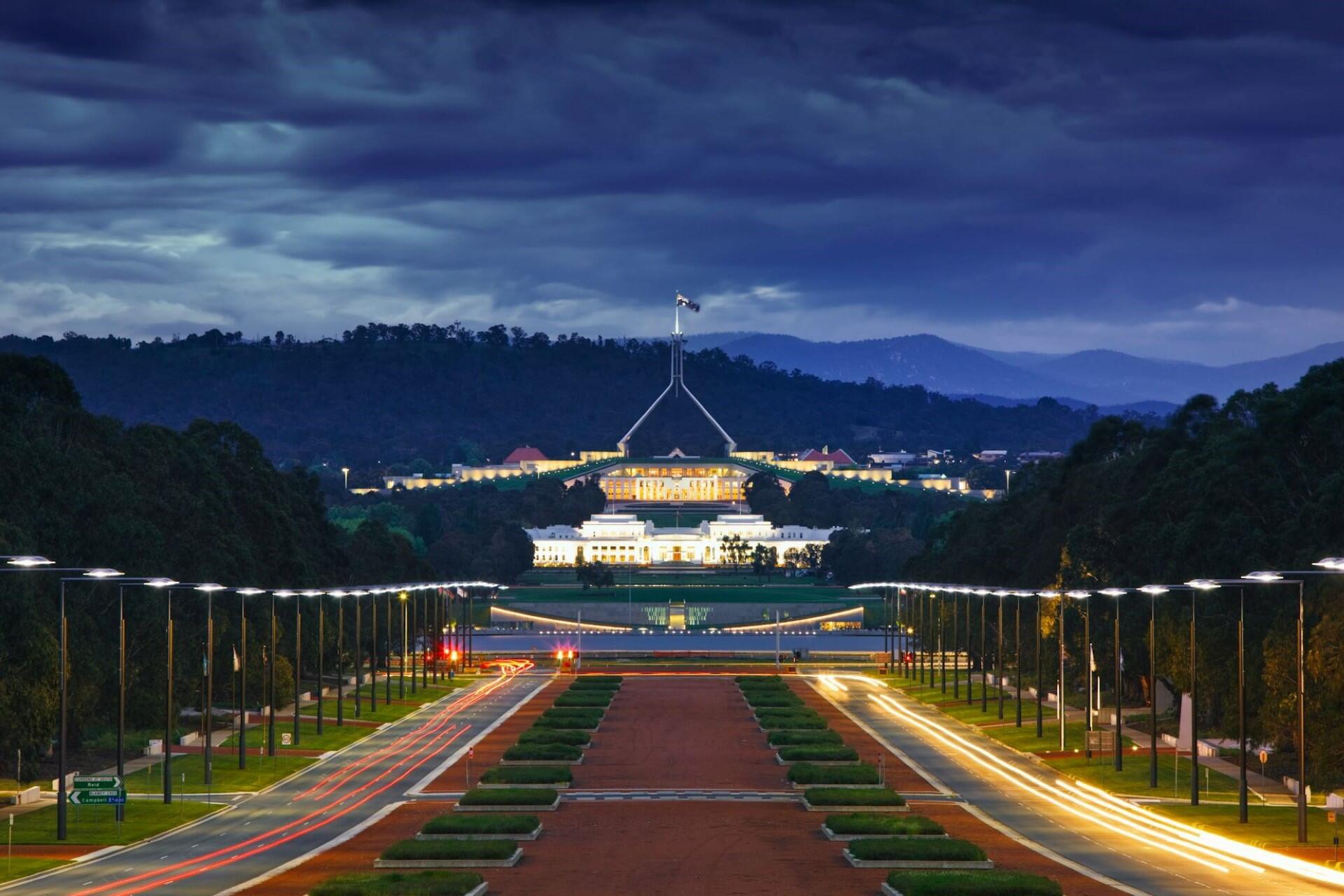 Parliament House in Canberra, Australia.