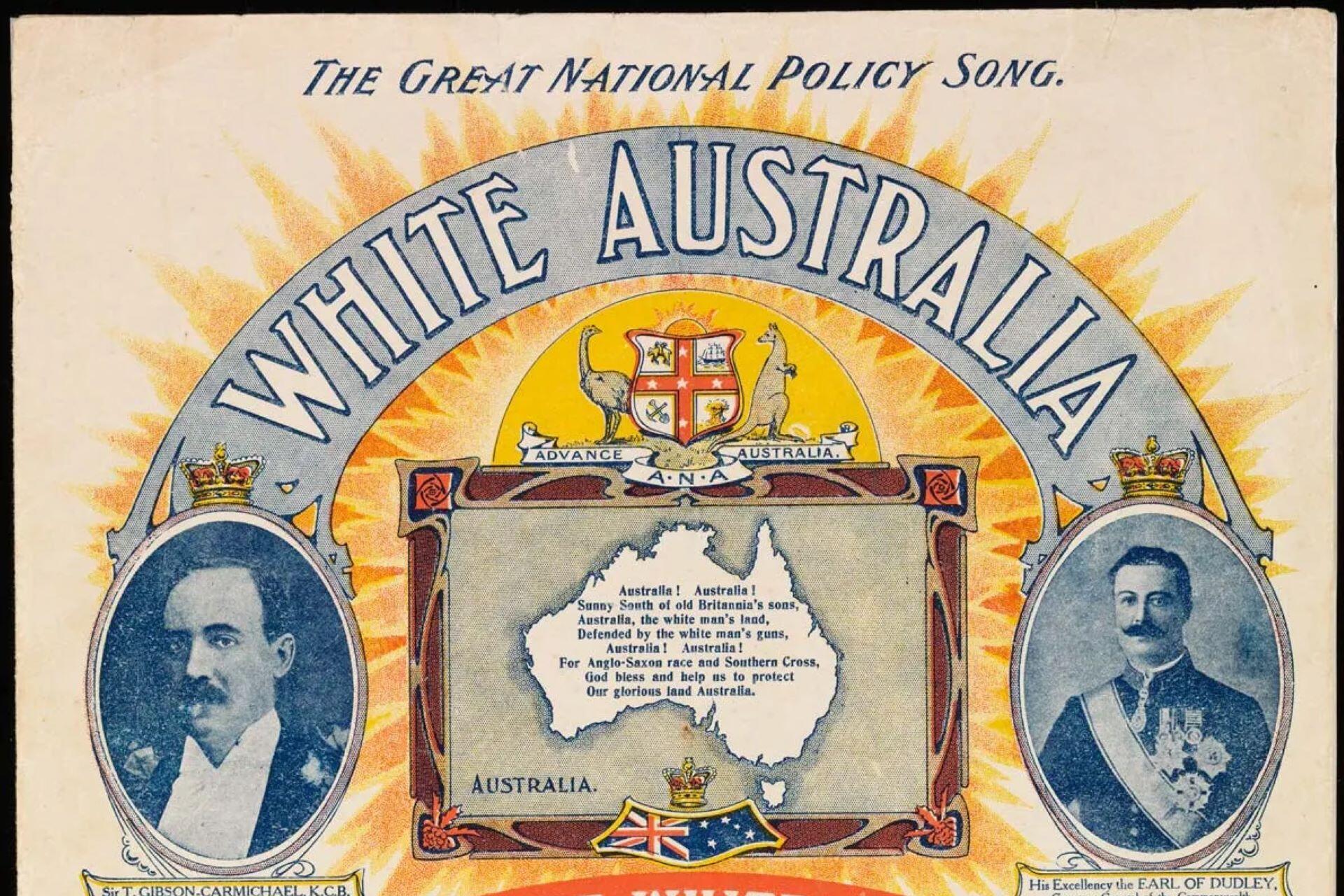 A poster for the White Australia song.