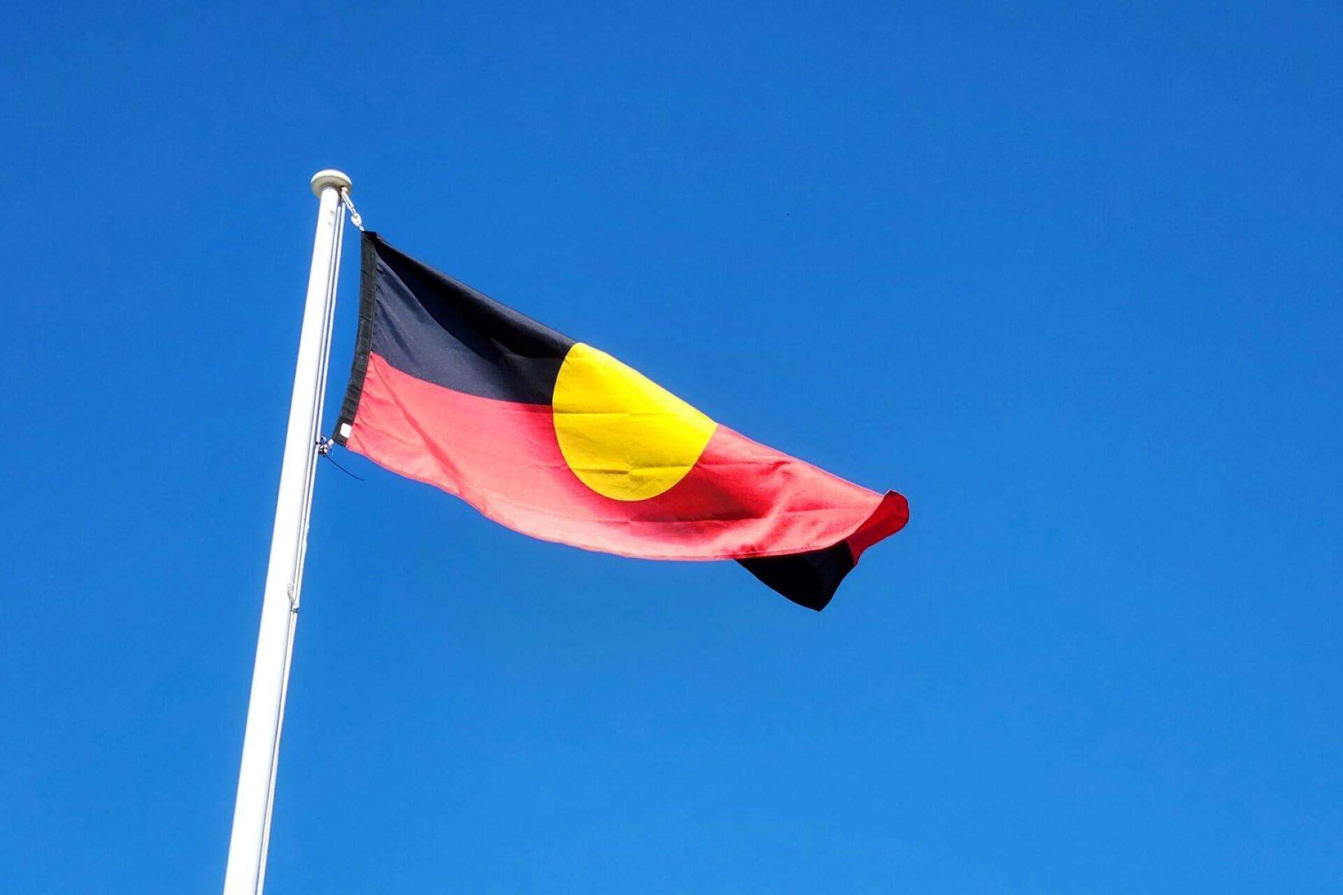 The Aboriginal Flag flying.