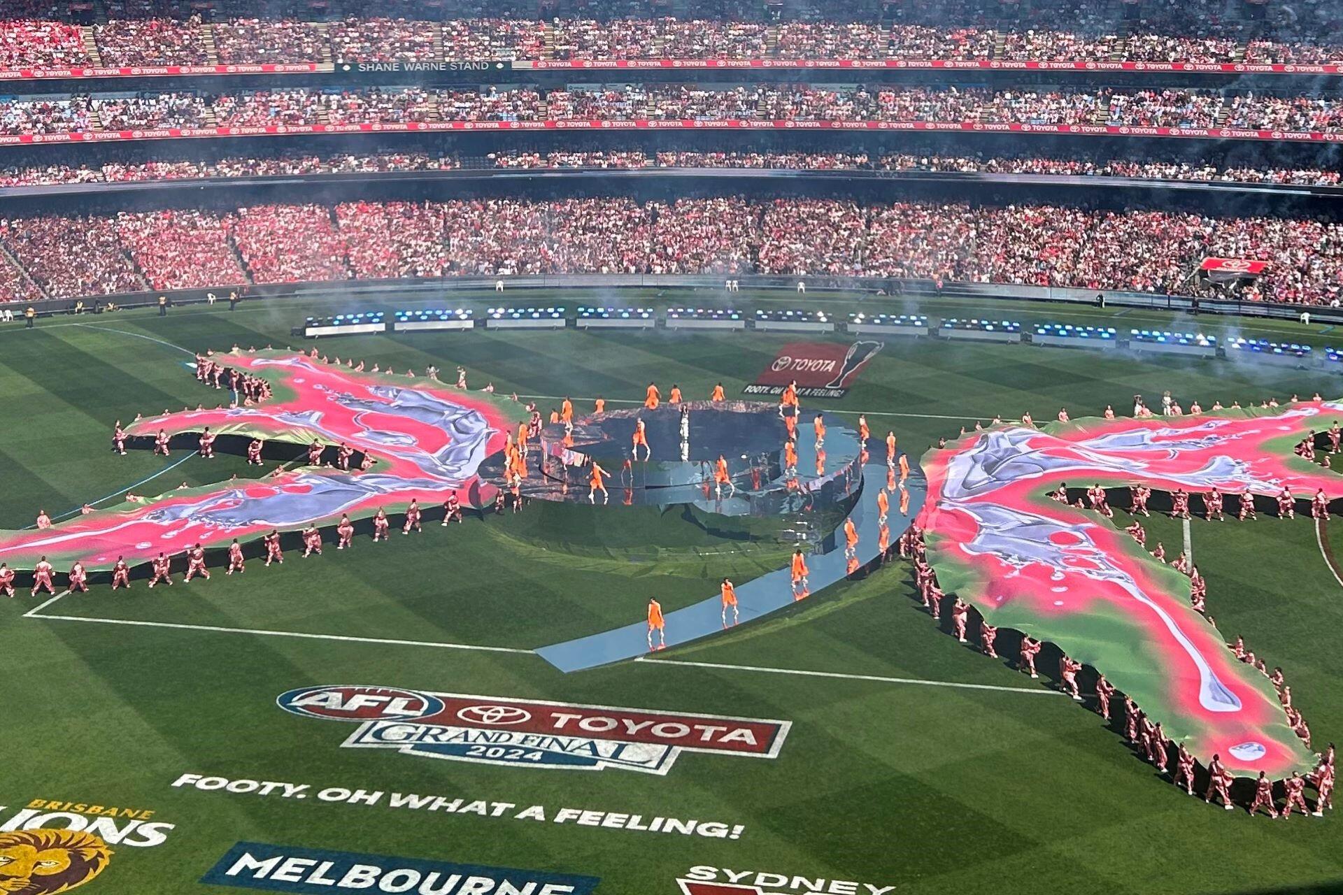 Katy Perry performing at the AFL Grand Final.