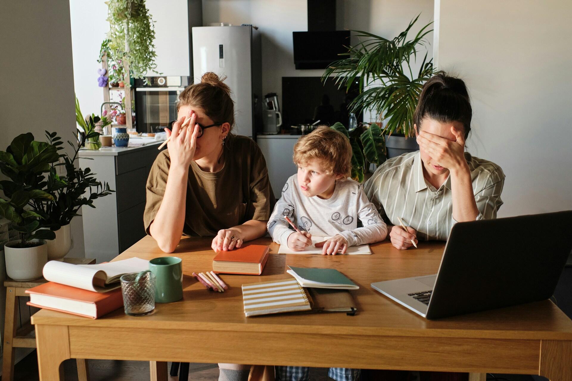 parents frustrated with homework as they try to help