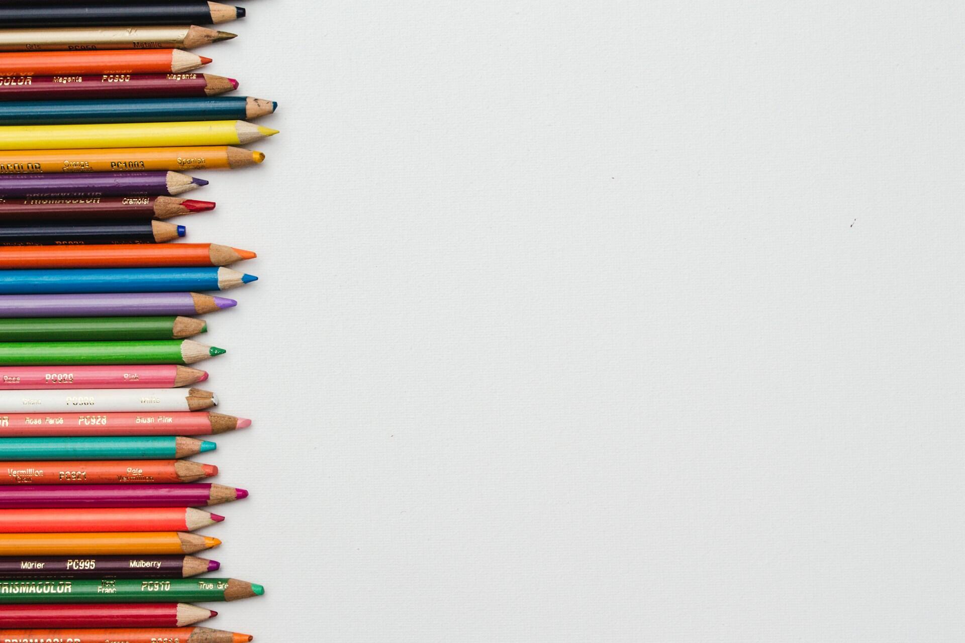 A row of colour pencils.