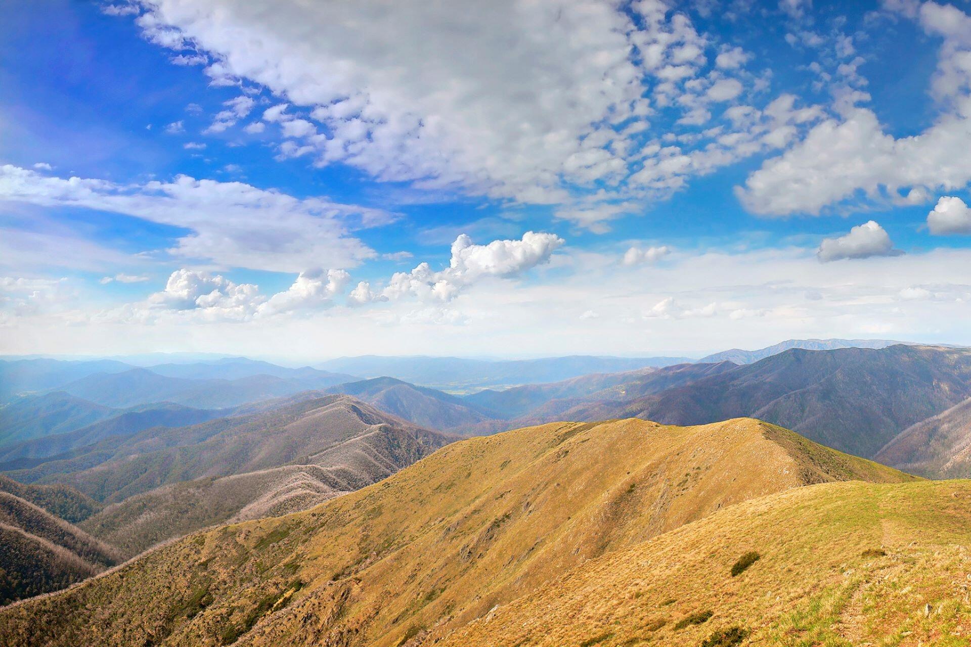 The view from the peak of Mt. Feathertop,