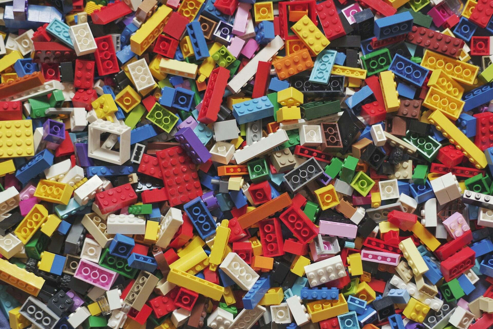 A pile of LEGO bricks.