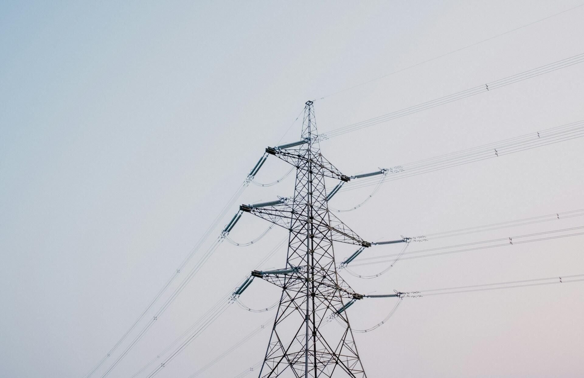 Power lines and an electric tower.