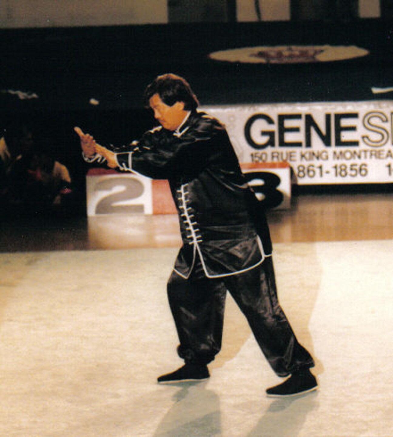 Eddie Wu practising tai qi. 