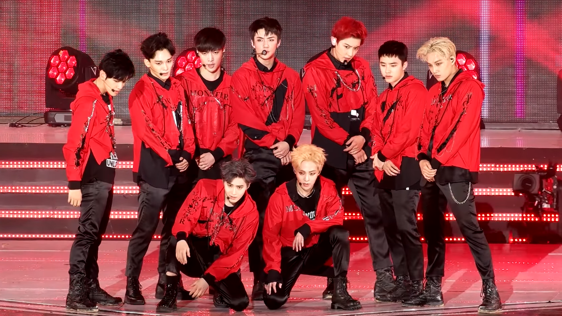 EXO performing their song "Monster" in 2016.