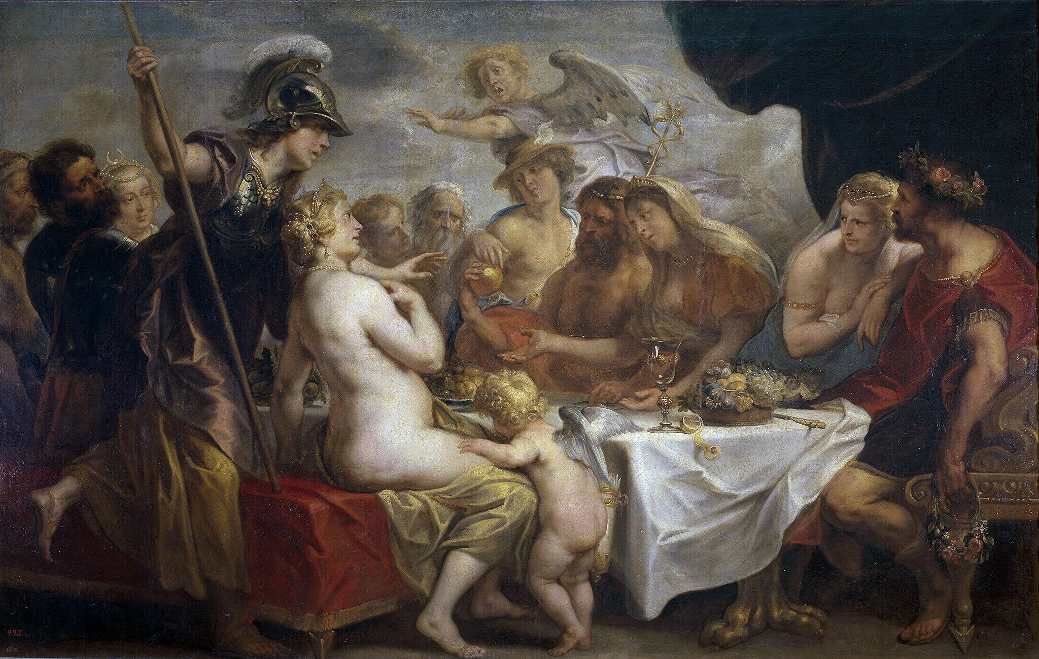 Painting 'The wedding of Thetis and Peleus - Golden Apple of Discord' (1633) by Jacob Jordaens