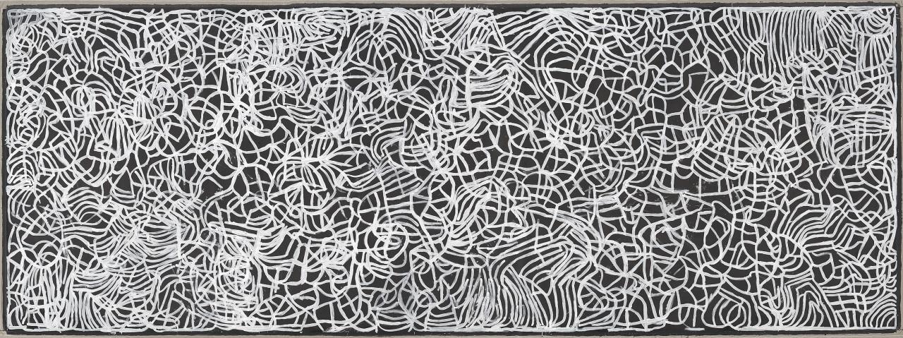 black Canvas covered in white painted lines