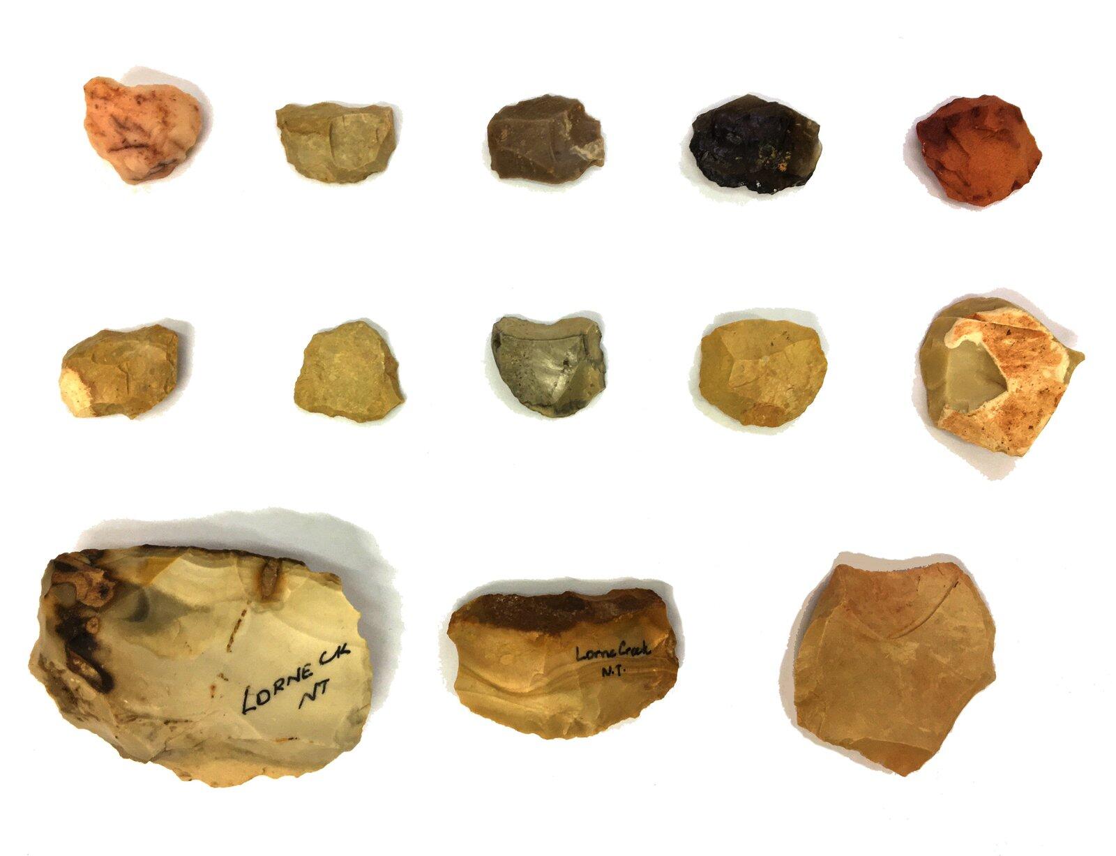 several examples of stone tools