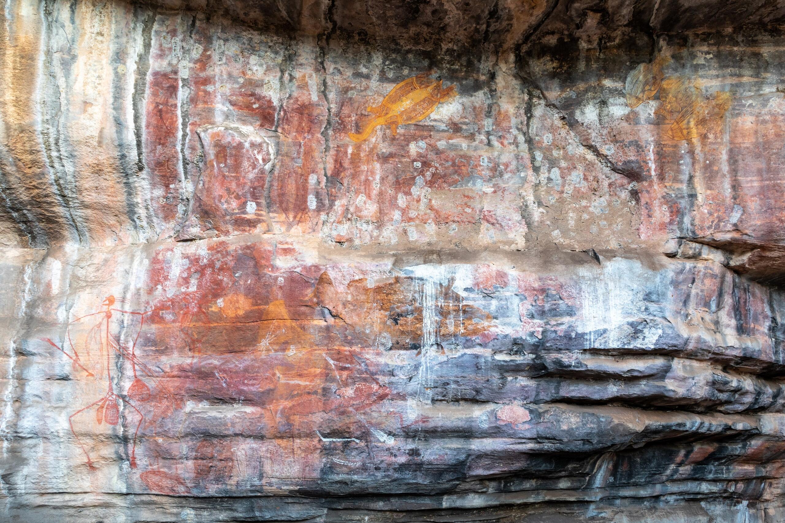 painted rock in a 