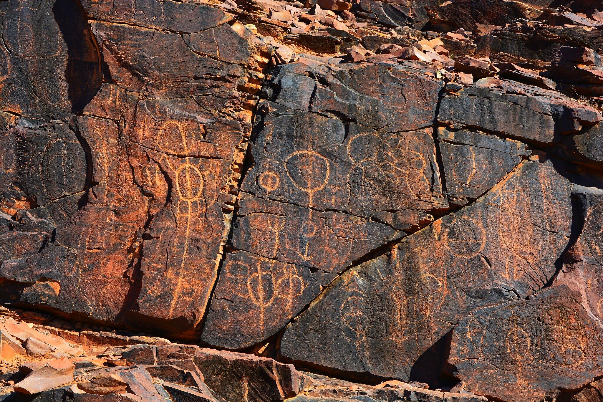 symbols carved into rock