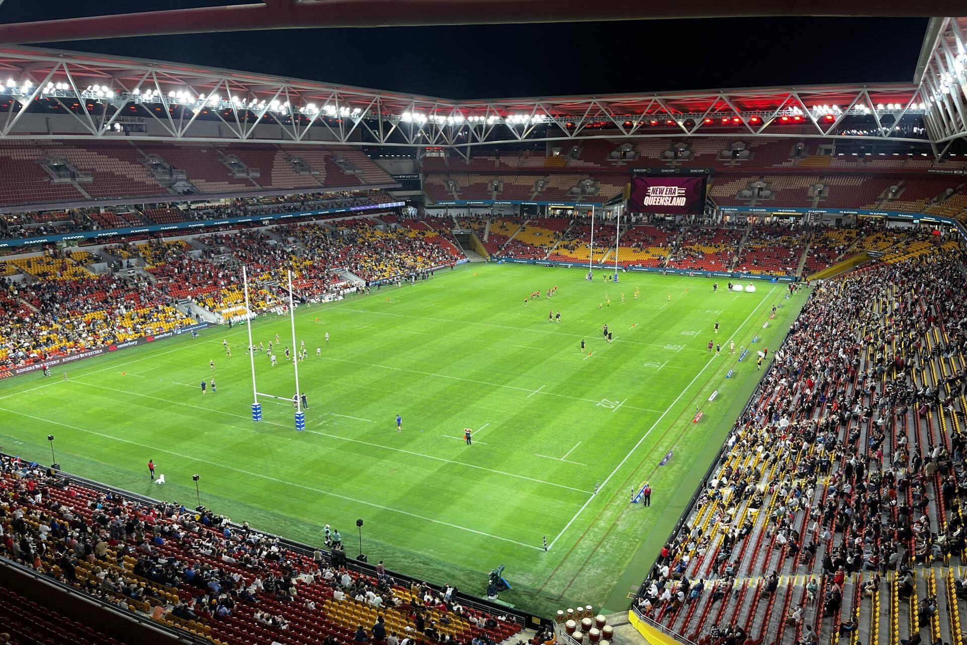 Suncorp Stadium in Brisbane during a rugby match