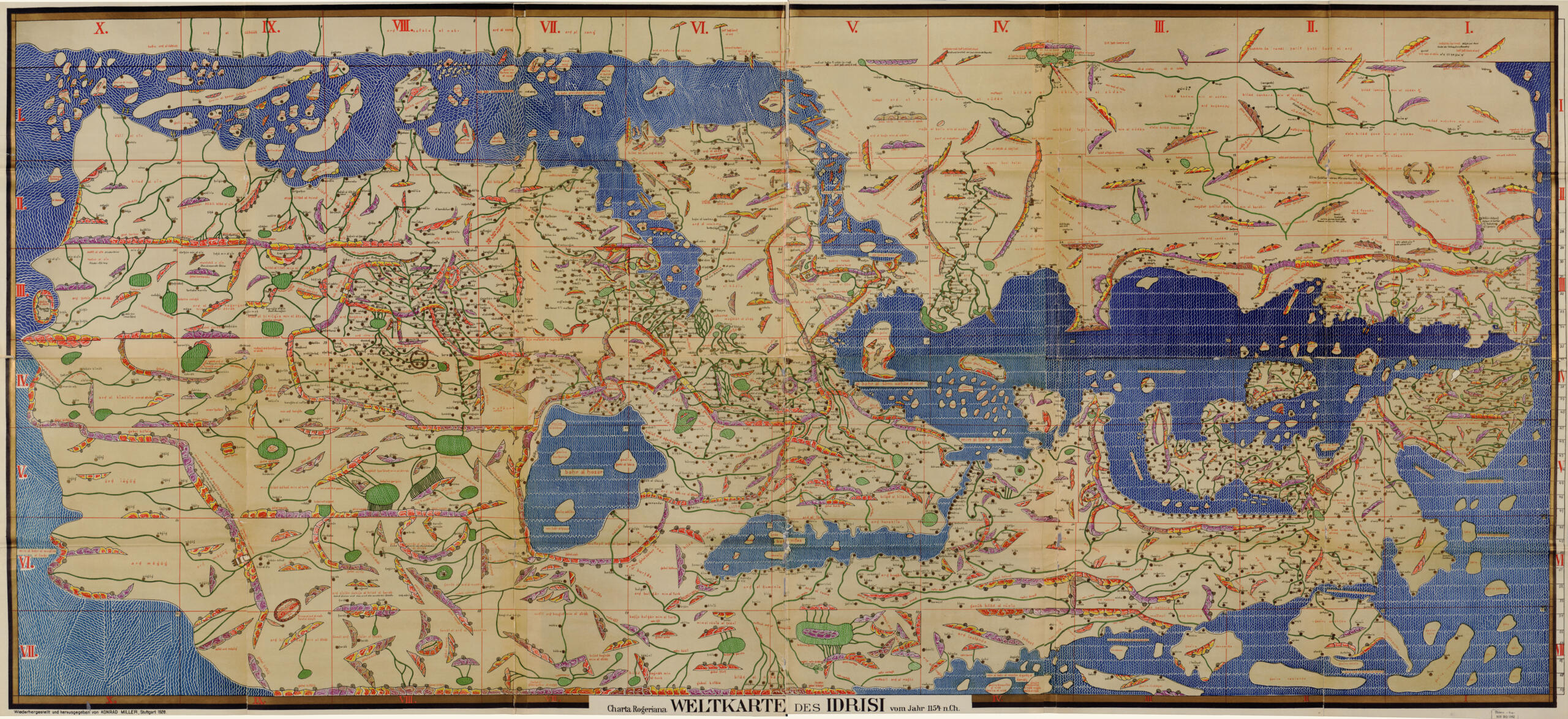 Tabula Rogeriana, napredna srednjovjekovna karta svijeta koju je kreirao geograf Al Idrisi.