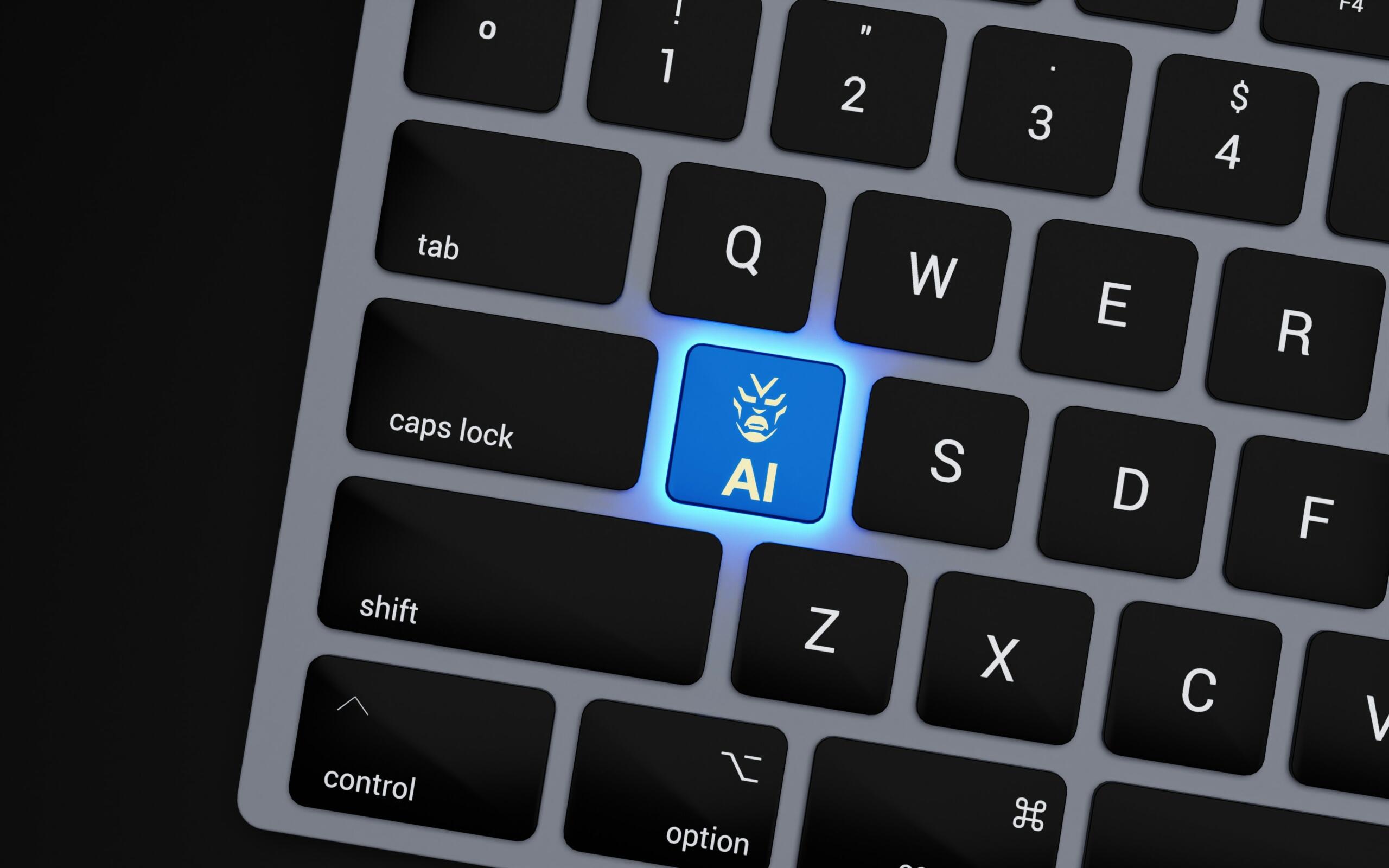 Tastatura računara sa svijetlećim dugmetom vještačke inteligencije (AI)