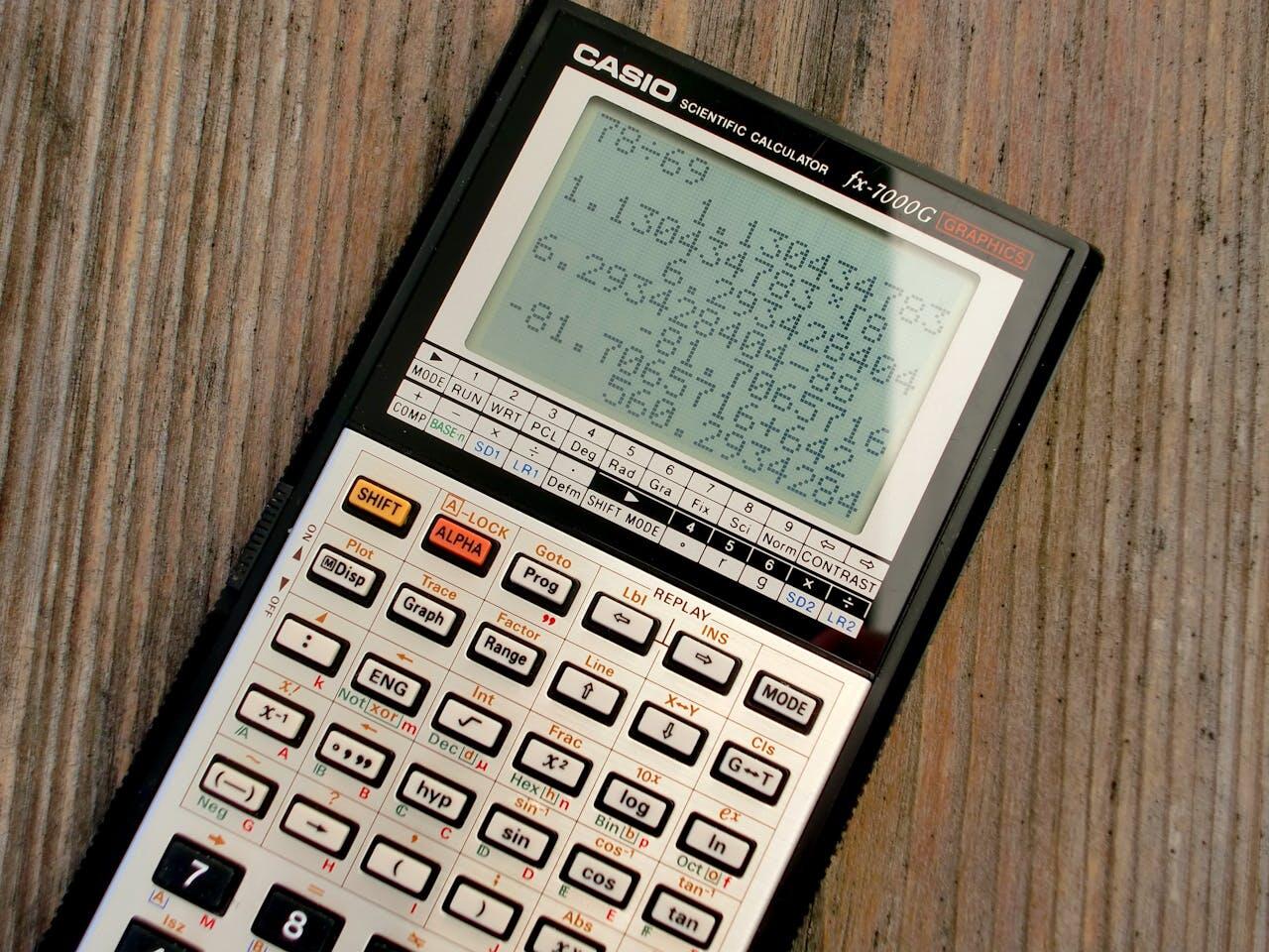 calculette indiquant un calcul