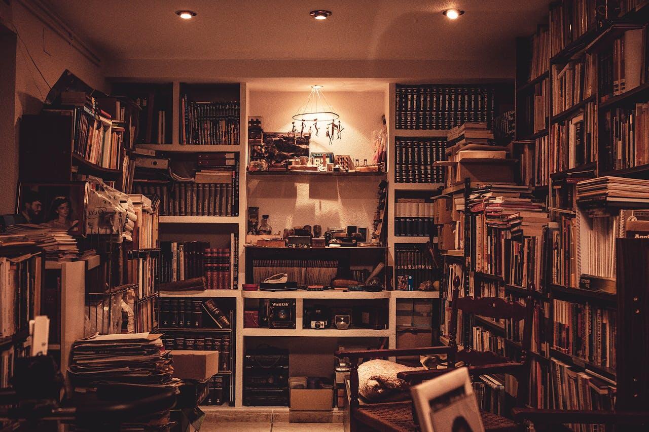 Intérieur d une pièce à livres