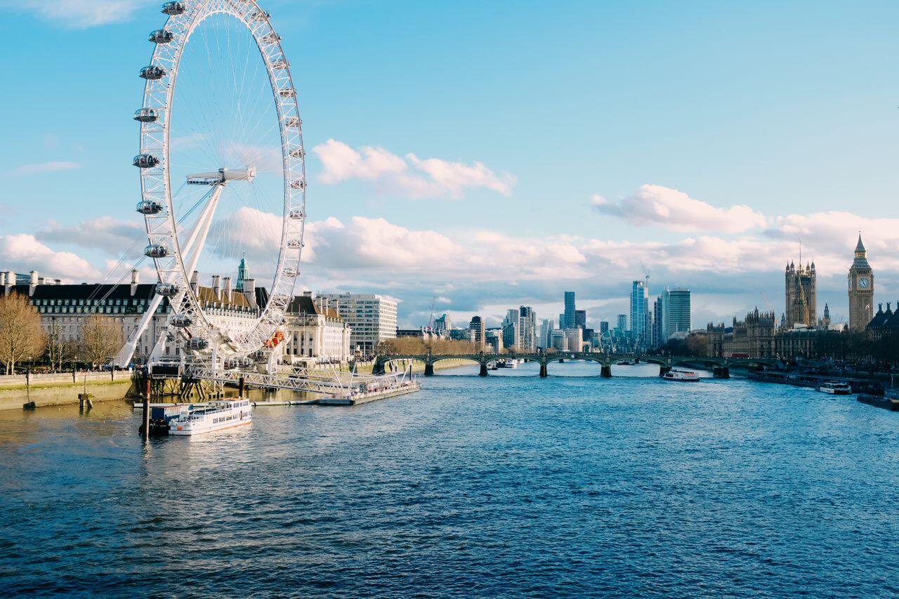 vue de londres avec la grande roue et le big ben