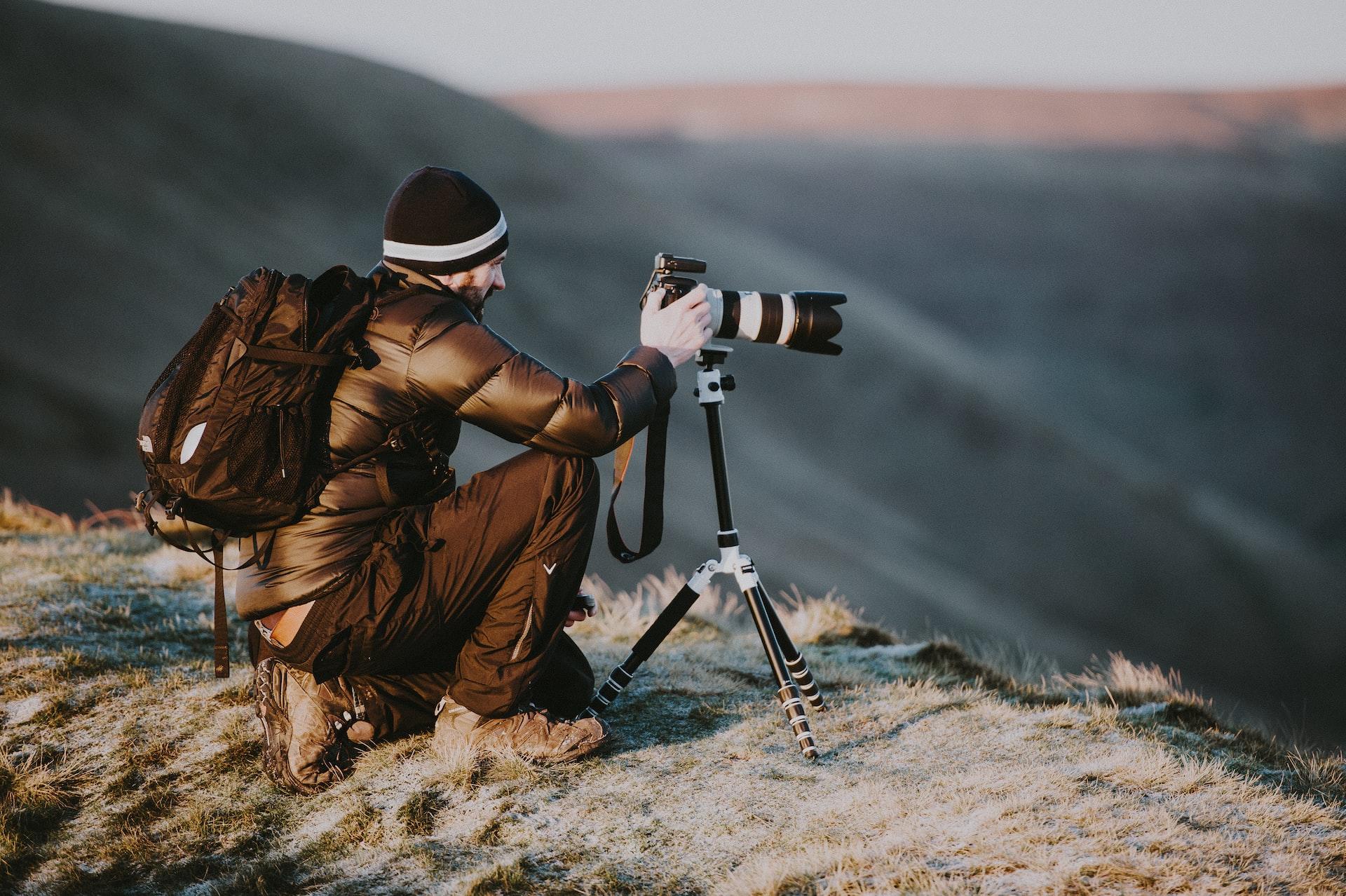 photographe de paysage par temps froid