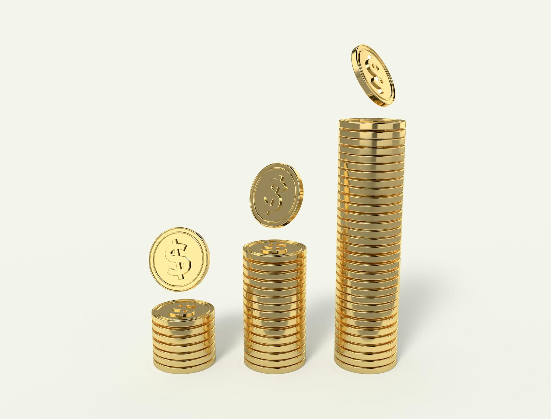 piles pièces de monnaie