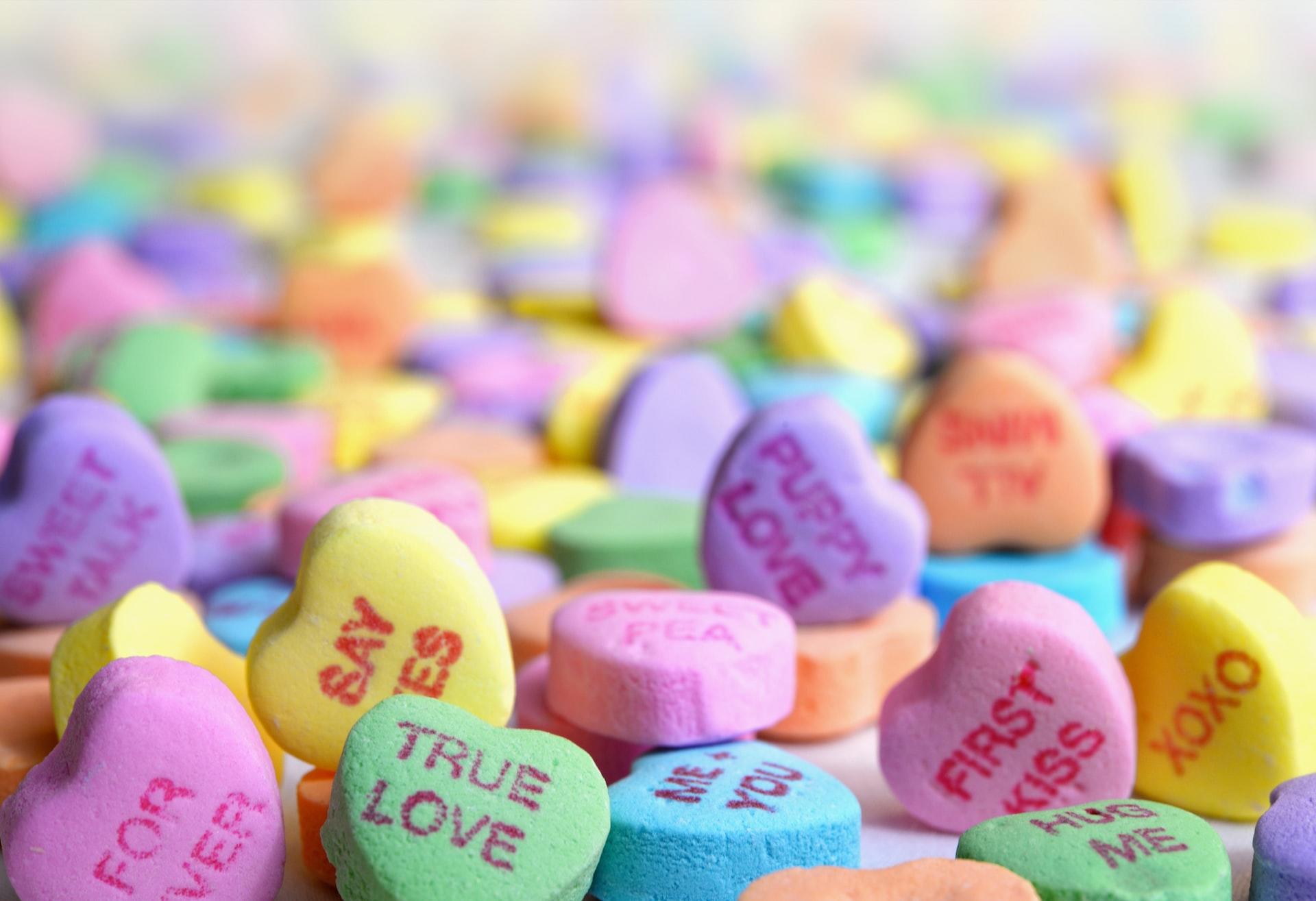 bonbons avec textes d'amour