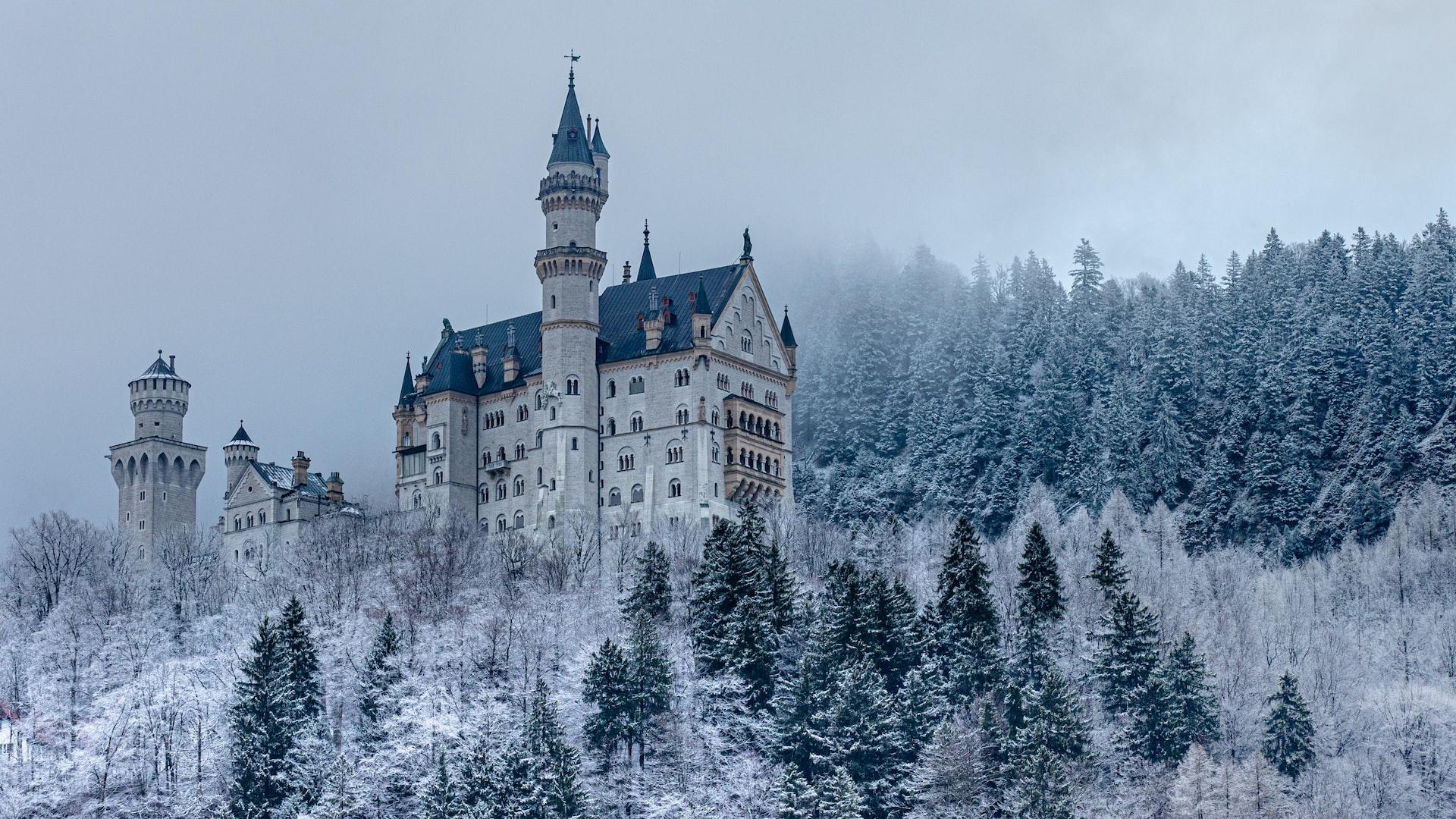 château en Allemagne en plein hiver