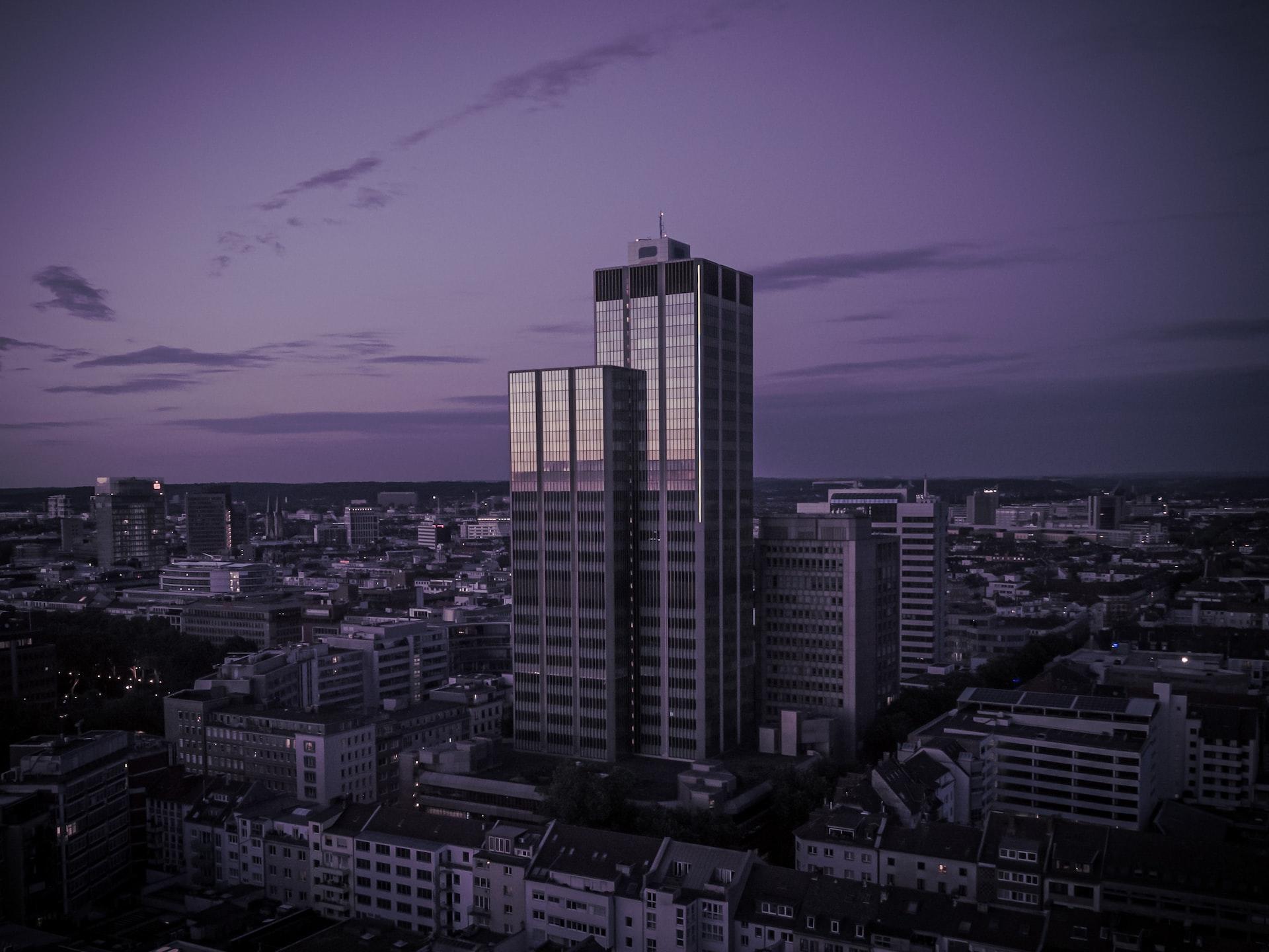 dussldorf ville allemande la nuit