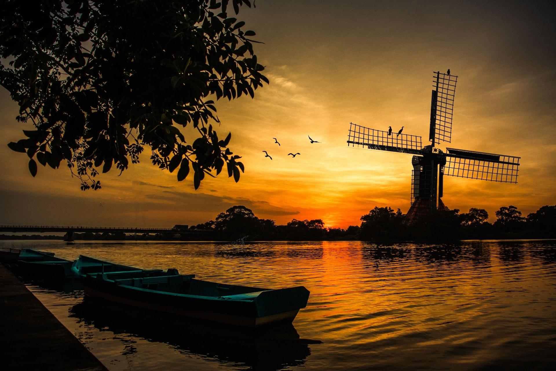 Veracruz barque et moulin soleil