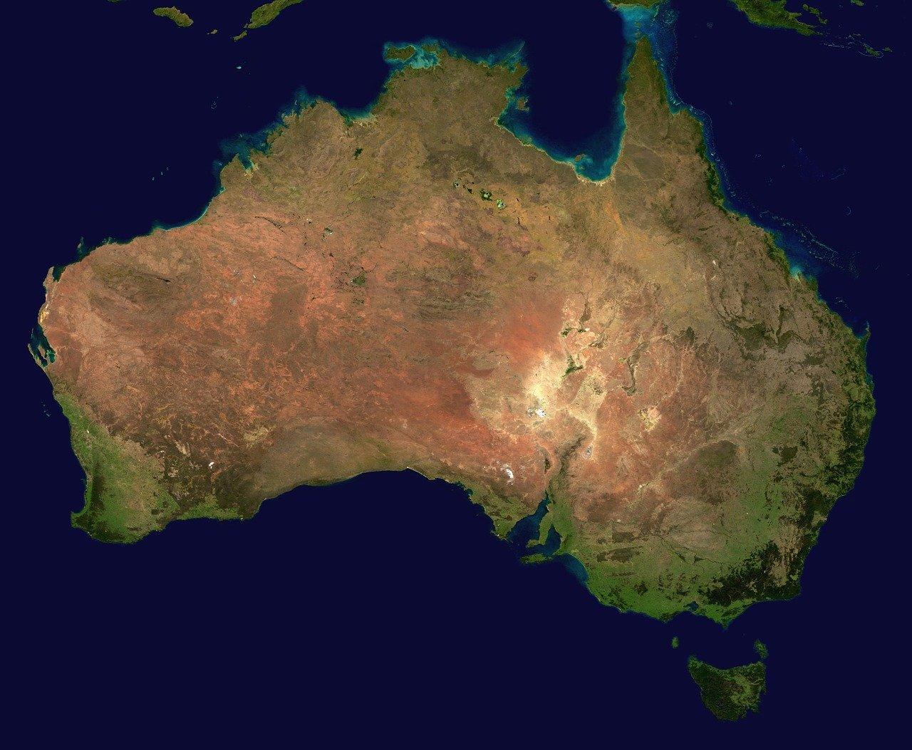 Vue satellite de l'Australie
