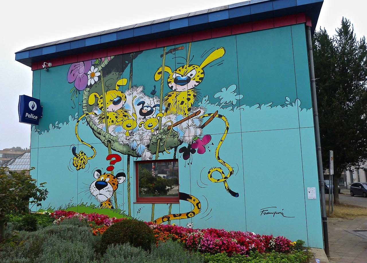 Le marsupilami sur la façade d'une habitation