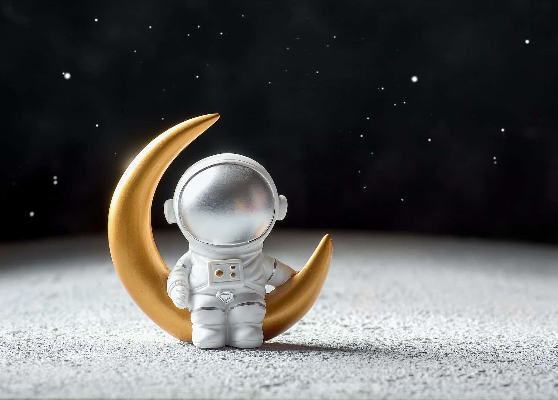astronaute spatial sur un lune en jouet