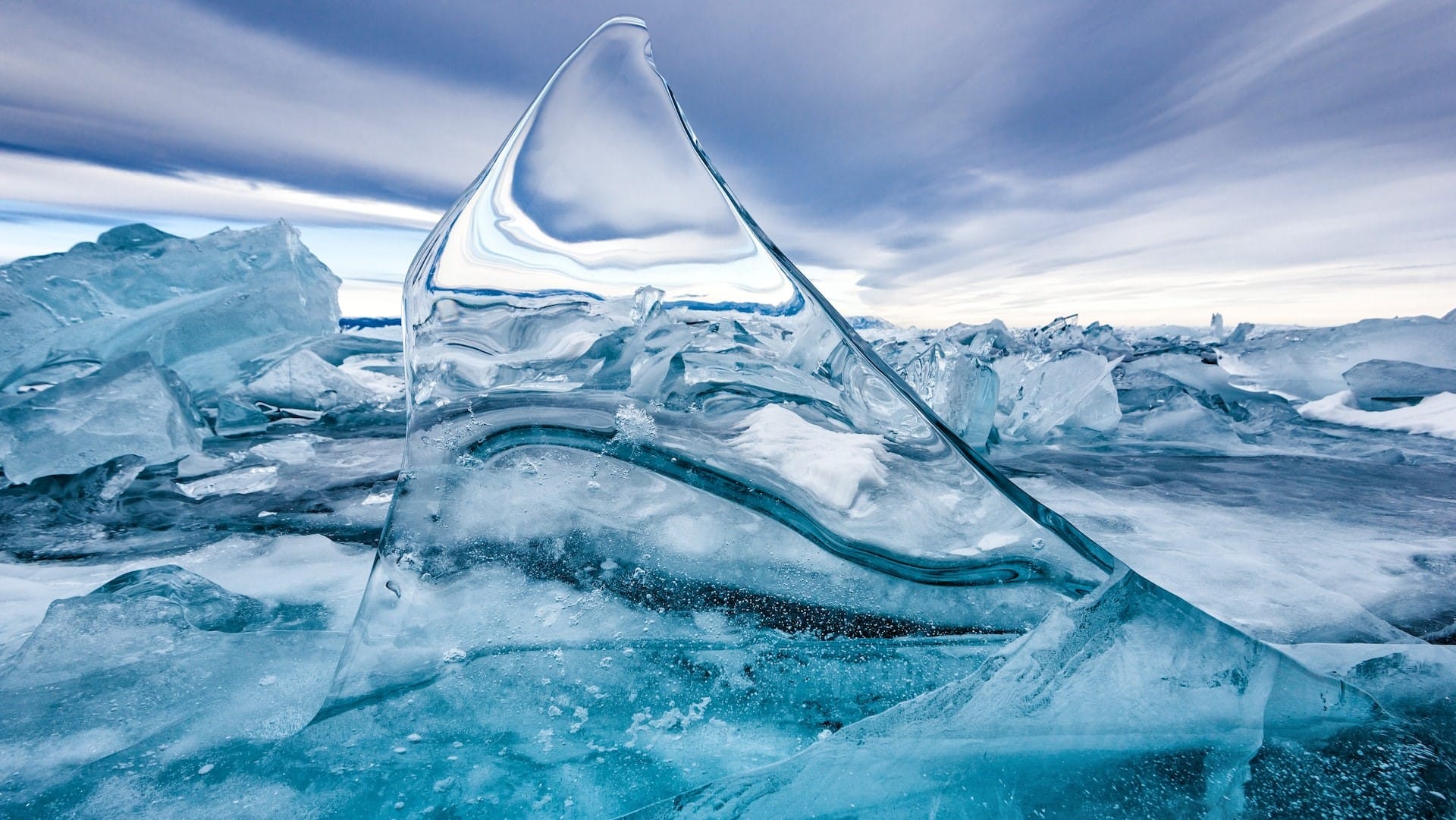 glace formée dans l'eau
