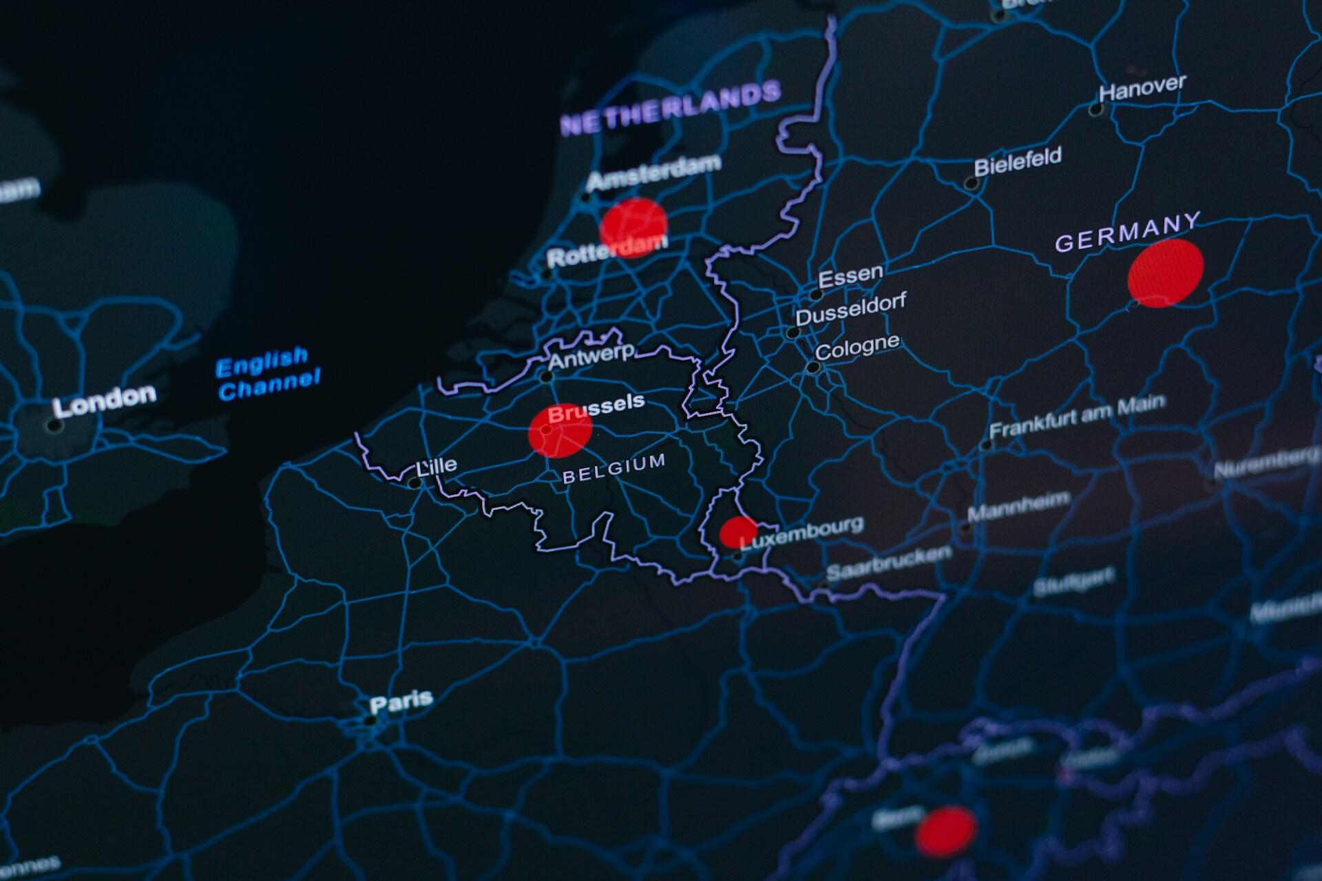 carte pays belgique europe