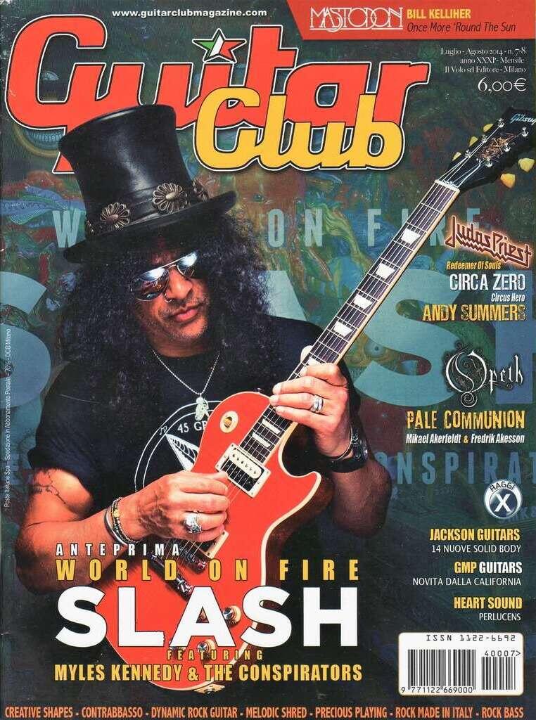Guitarrista Slash na capa da revista Guitar Club.